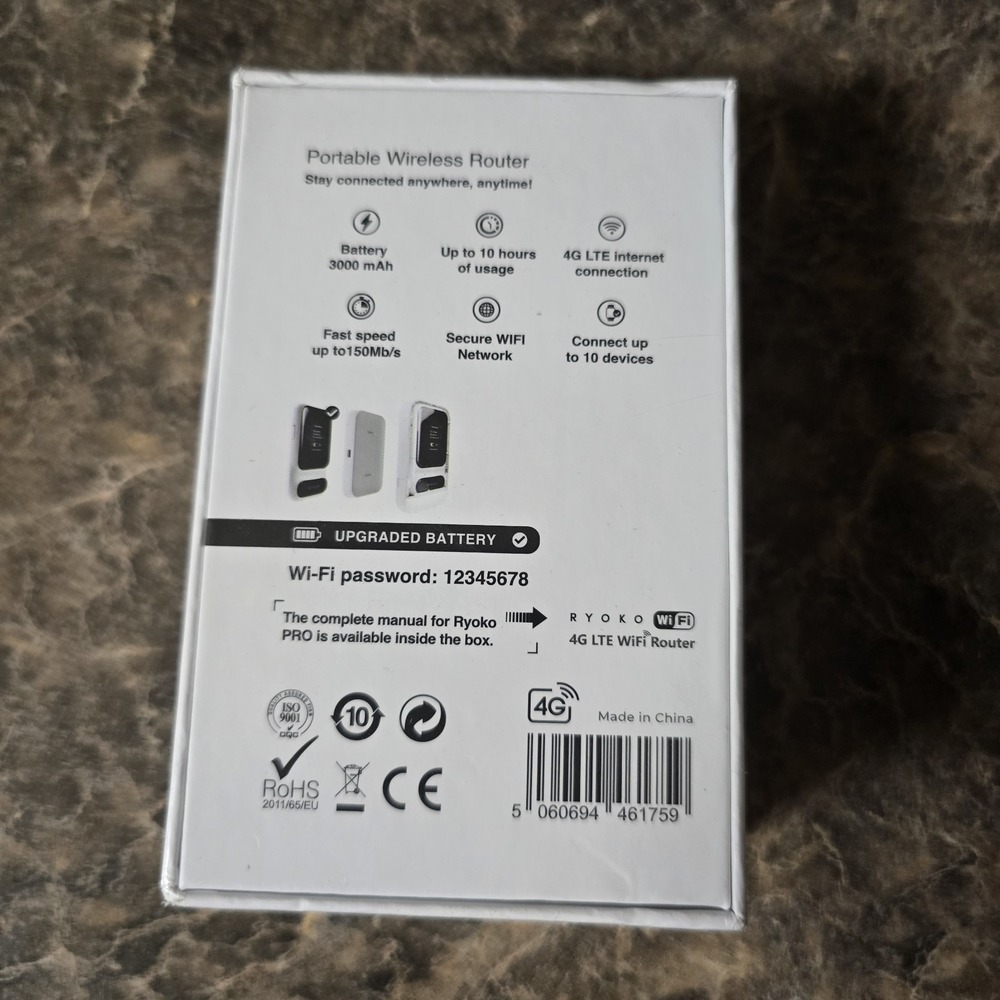 Ryoko Portable‎ Wireless Router Internet Access Using 4G LTE WIFI Router - Picture 2 of 4